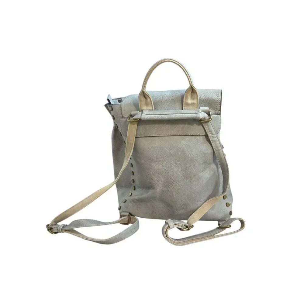 Jen & Co. Indigo Convertible Studded Backpack Purse Gray Boho